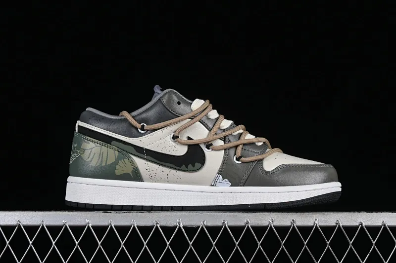 All categories Air Jordan Jordan series basketball shoes Air Jordan 1 Low High-end customized low-top sneakers Air Jordan 1 Low AJ1 Joe 1 customized model Panda Prank Jungle Crossing Green Field Floating Abyss Low-top cultural and casual sneakers 553558-040